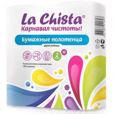 Бумажные полотенца La Chista 2-х слойные 2 шт 60 листов — Городок мастеров